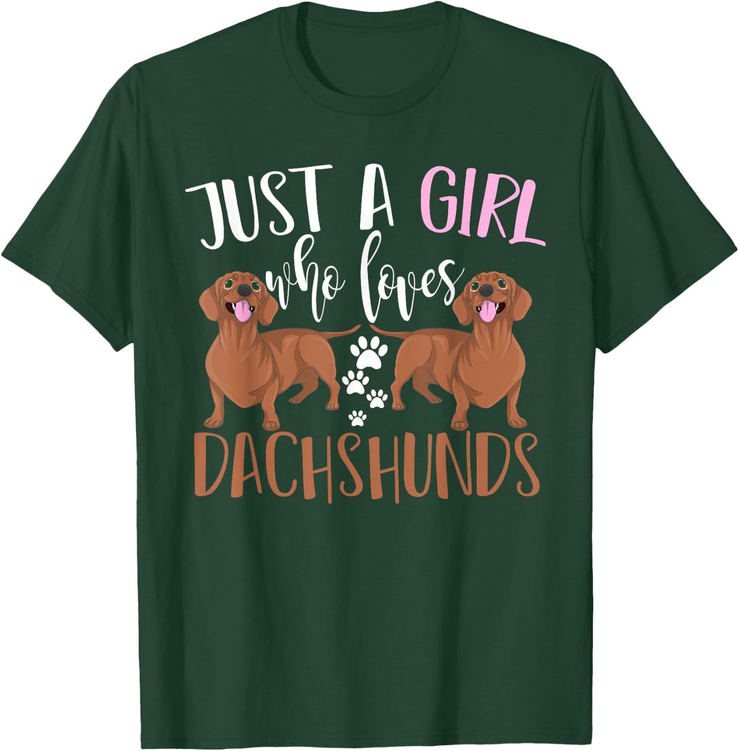 Funny Wiener Animal Dog Lover Women Girls Gift Dachshund T-Shirt - T-Shirt | Forest