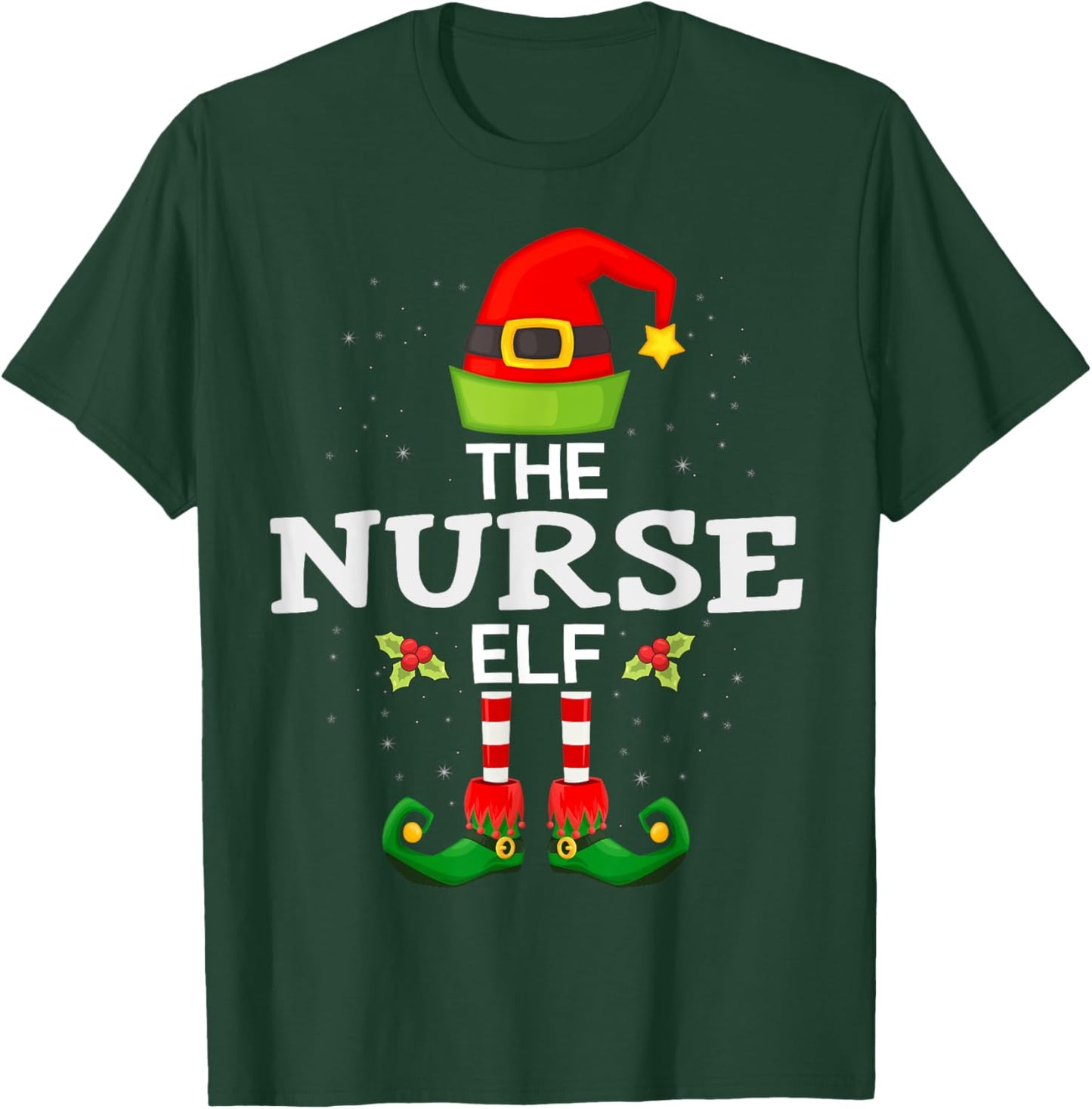 The Nurse Elf Christmas Family Matching Pajama T-Shirt - T-Shirt | Forest
