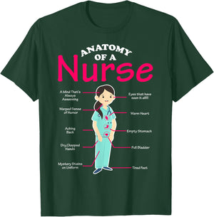RN LVN Nurse Anatomy Scrub Cool Nursing Graduate Gift T-Shirt - T-Shirt | Forest