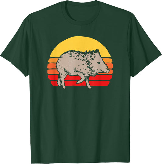 Javelina Vintage Retro 80s Sunset Cute Funny Arizona T-Shirt - T-Shirt | Forest