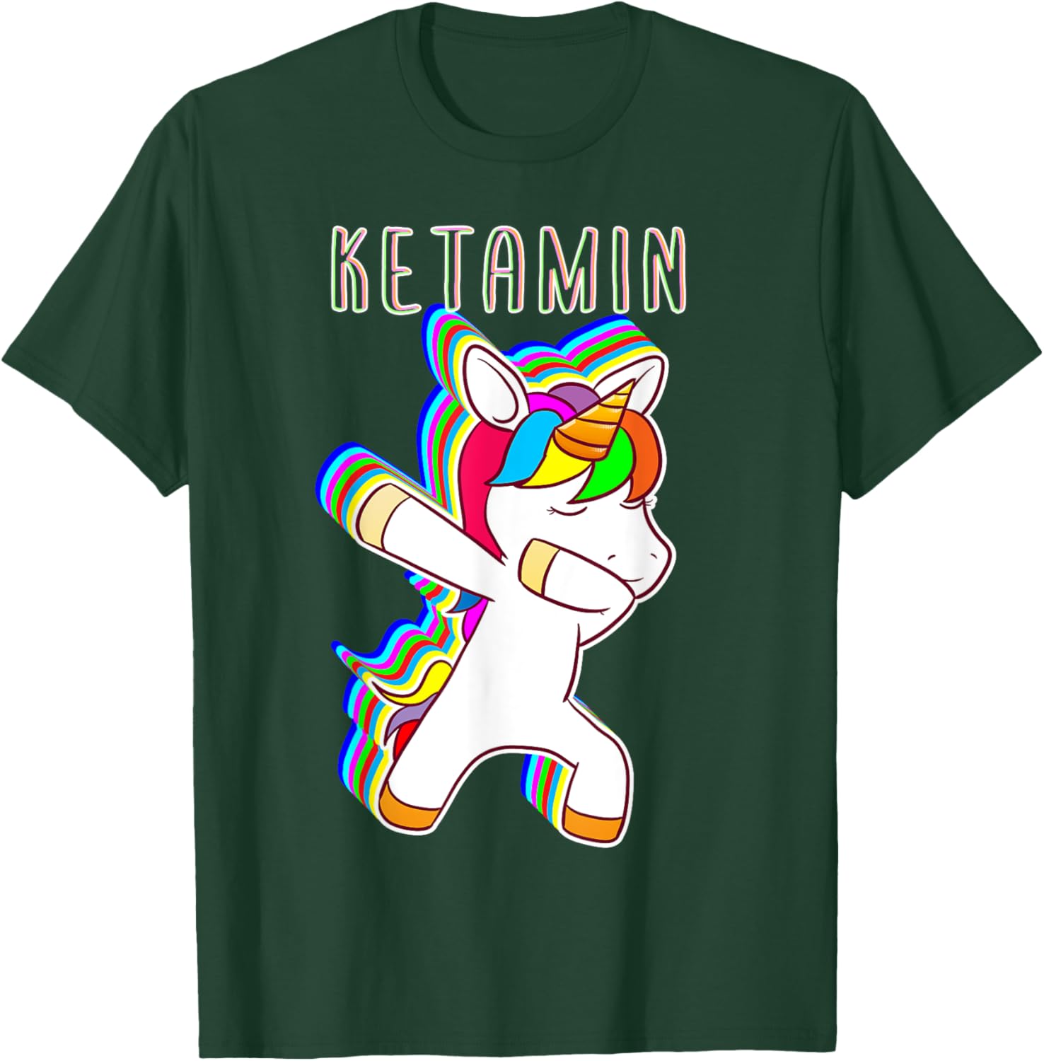 Ketamin Dabbing Unicorn Keta Unicorn Techno Rave T-Shirt - T-Shirt | Forest