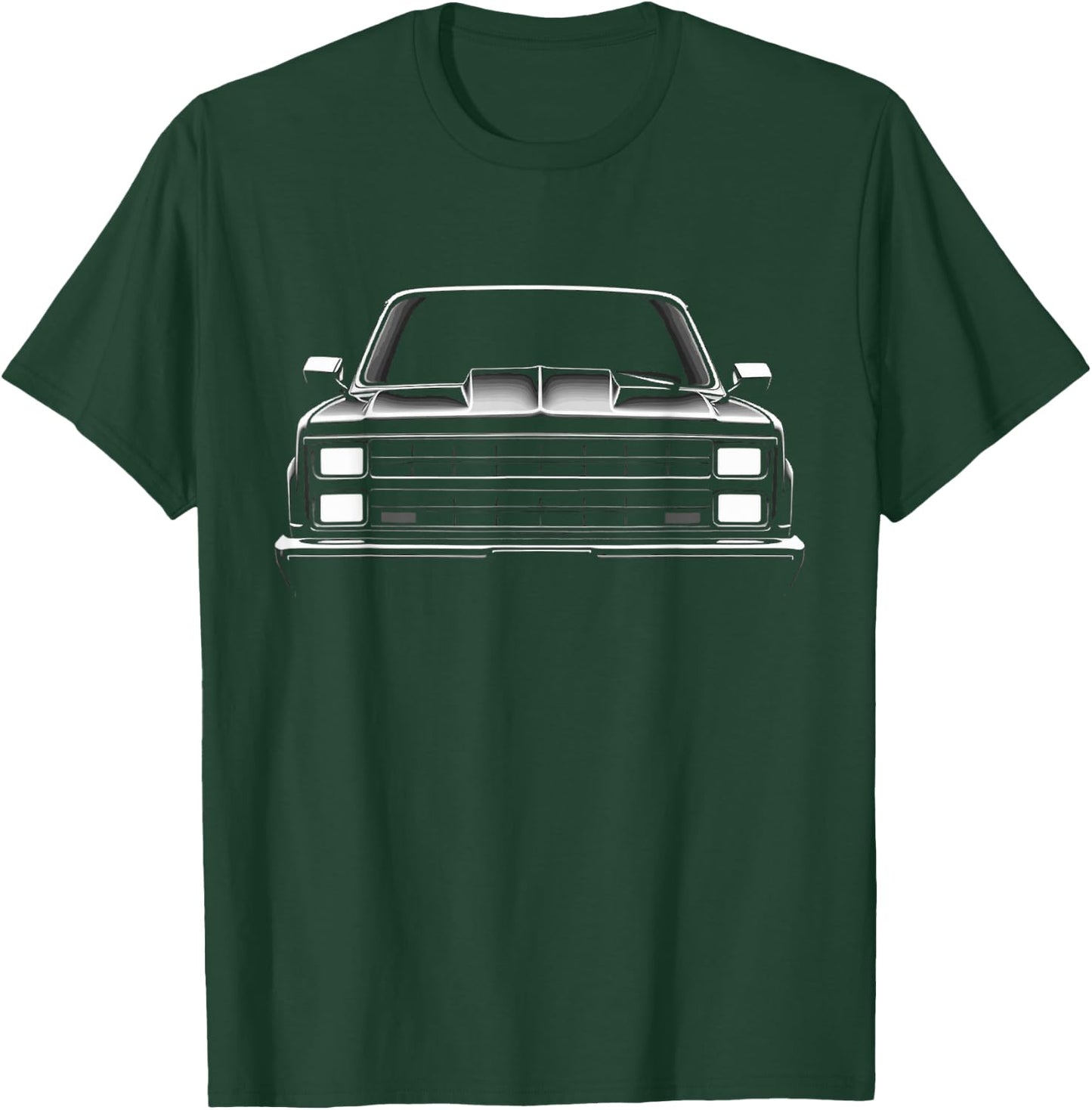 1985 Squarebody Front Grille Silhouette K10 Squarebody Truck T-Shirt - T-Shirt | Forest