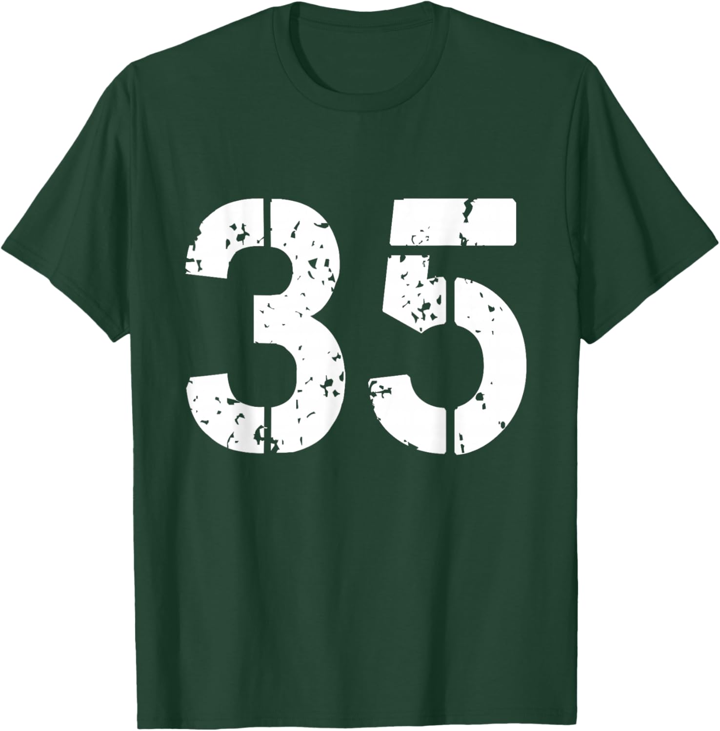 Number 35 Varsity Team - 35th Birthday & 35 Years Old T-Shirt - T-Shirt | Forest