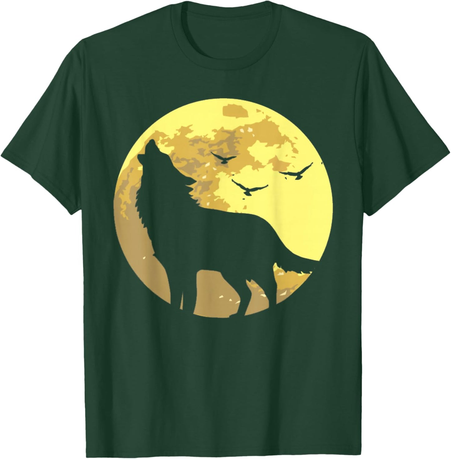 Lone Wolf Howling at Moon Gift Women Kids Boys Girls T-Shirt - T-Shirt | Forest