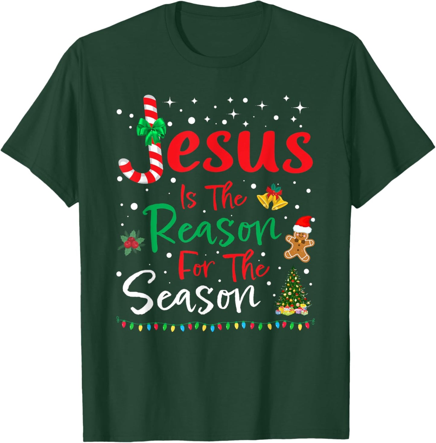 Jesus Is The Reason for The Season Christmas Family Pajamas T-Shirt - T-Shirt | Forest
