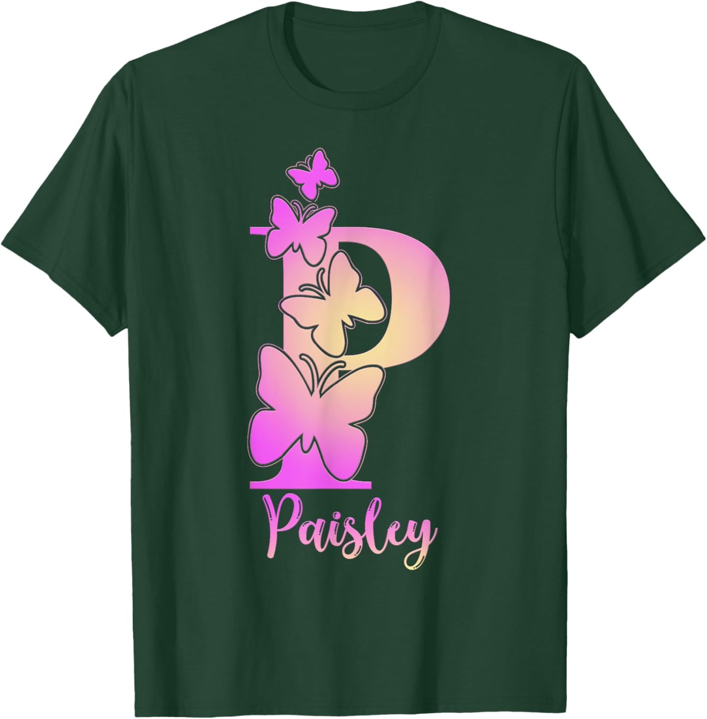 Paisley, cute personalized butterfly custom kids girls name T-Shirt - T-Shirt | Forest