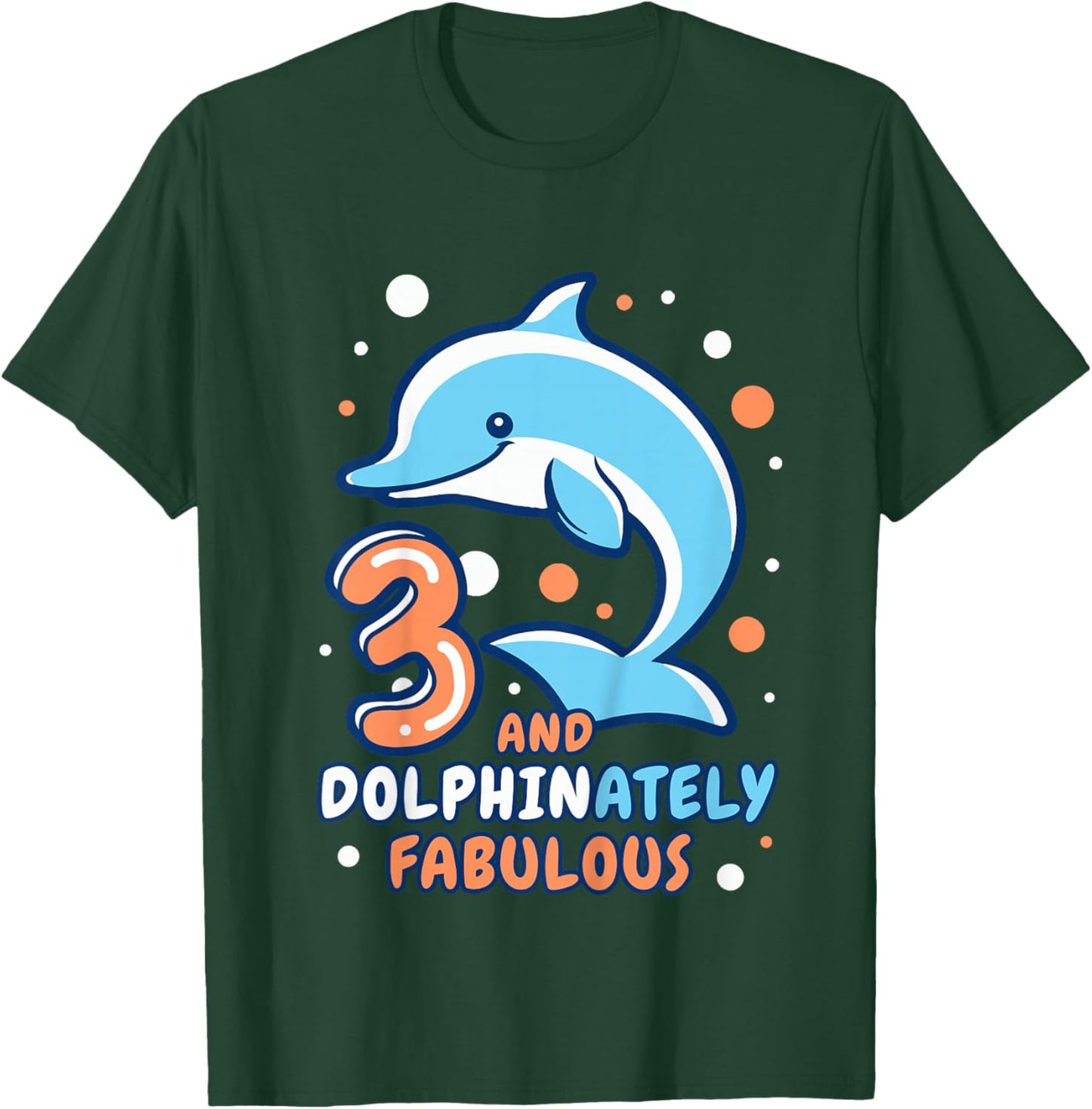 Kids Dolphin 3rd Birthday Outfit Dolphin Birthday Party Age 3 T-Shirt - T-Shirt | Forest