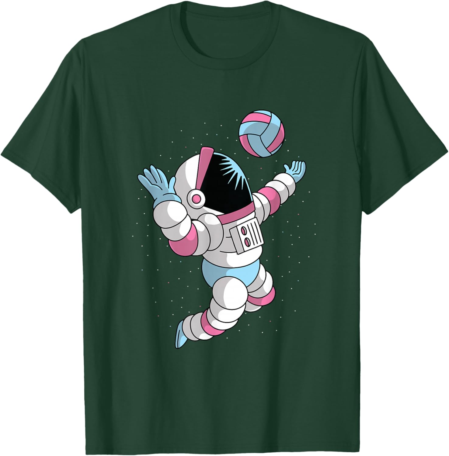 Astronaut Volleyball Player in Space Cool Science Sports T-Shirt - T-Shirt | Forest