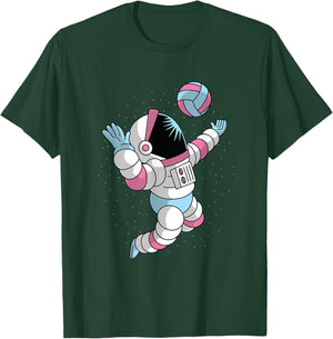 Astronaut Volleyball Player in Space Cool Science Sports T-Shirt - T-Shirt | Forest