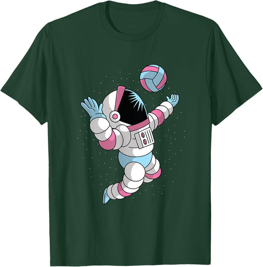 Astronaut Volleyball Player in Space Cool Science Sports T-Shirt - T-Shirt | Forest