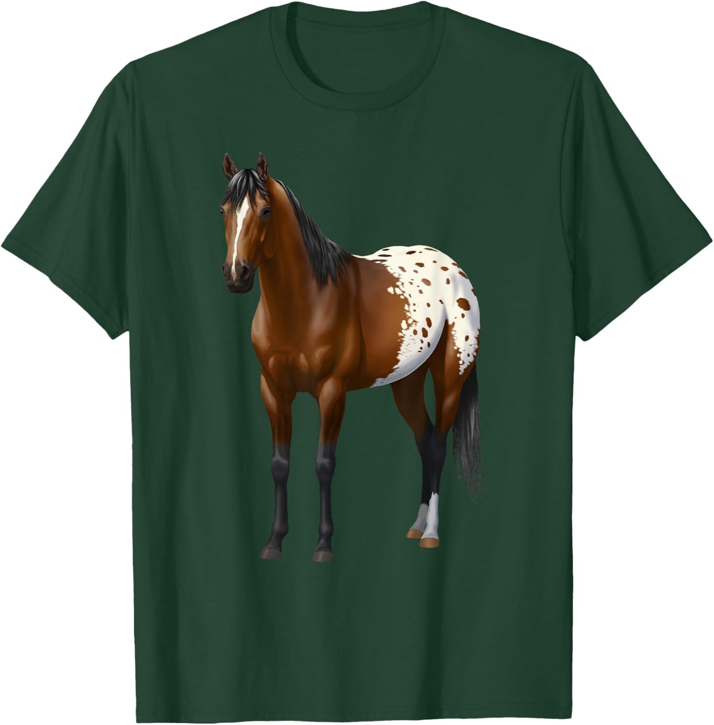 Beautiful Brown Bay Appaloosa Horse Lover Gift T-Shirt - T-Shirt | Forest