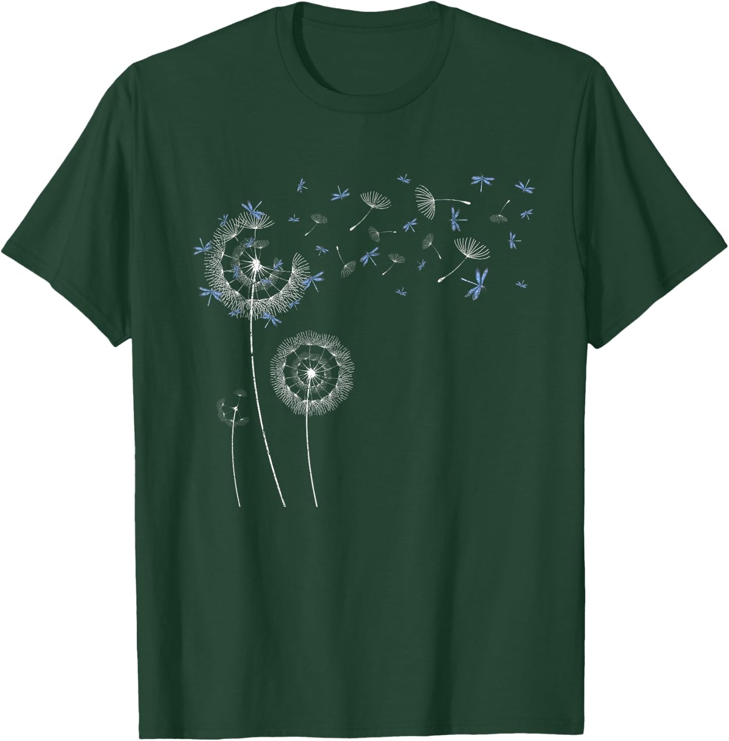Puff Ball Dandelion Insect Beautiful Dragonfly T-Shirt - T-Shirt | Forest
