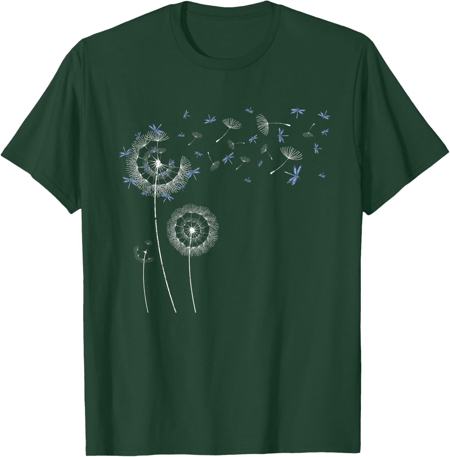 Puff Ball Dandelion Insect Beautiful Dragonfly T-Shirt - T-Shirt | Forest
