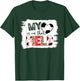 Leopard My Heart Is On That Field Soccer Love Game Day Vibes T-Shirt - T-Shirt | Forest