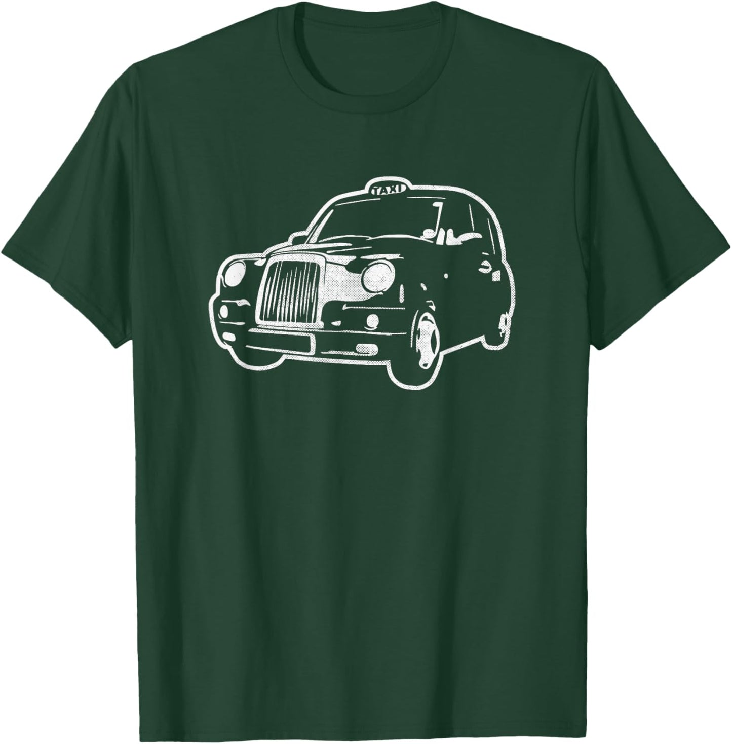 Taxi London Black Cab Outline Novelty Souvenir Memorabilia T-Shirt - T-Shirt | Forest
