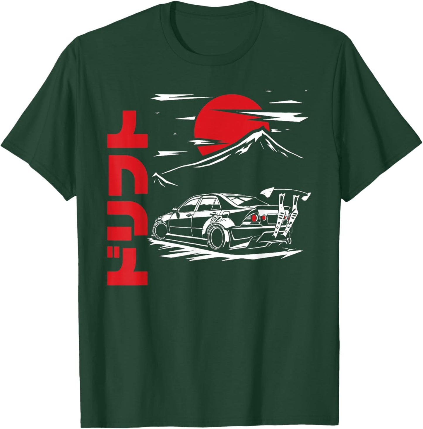 JDM Tokyo Japan Drift Race Car Tuning Retro Vintage Graphic T-Shirt - T-Shirt | Forest