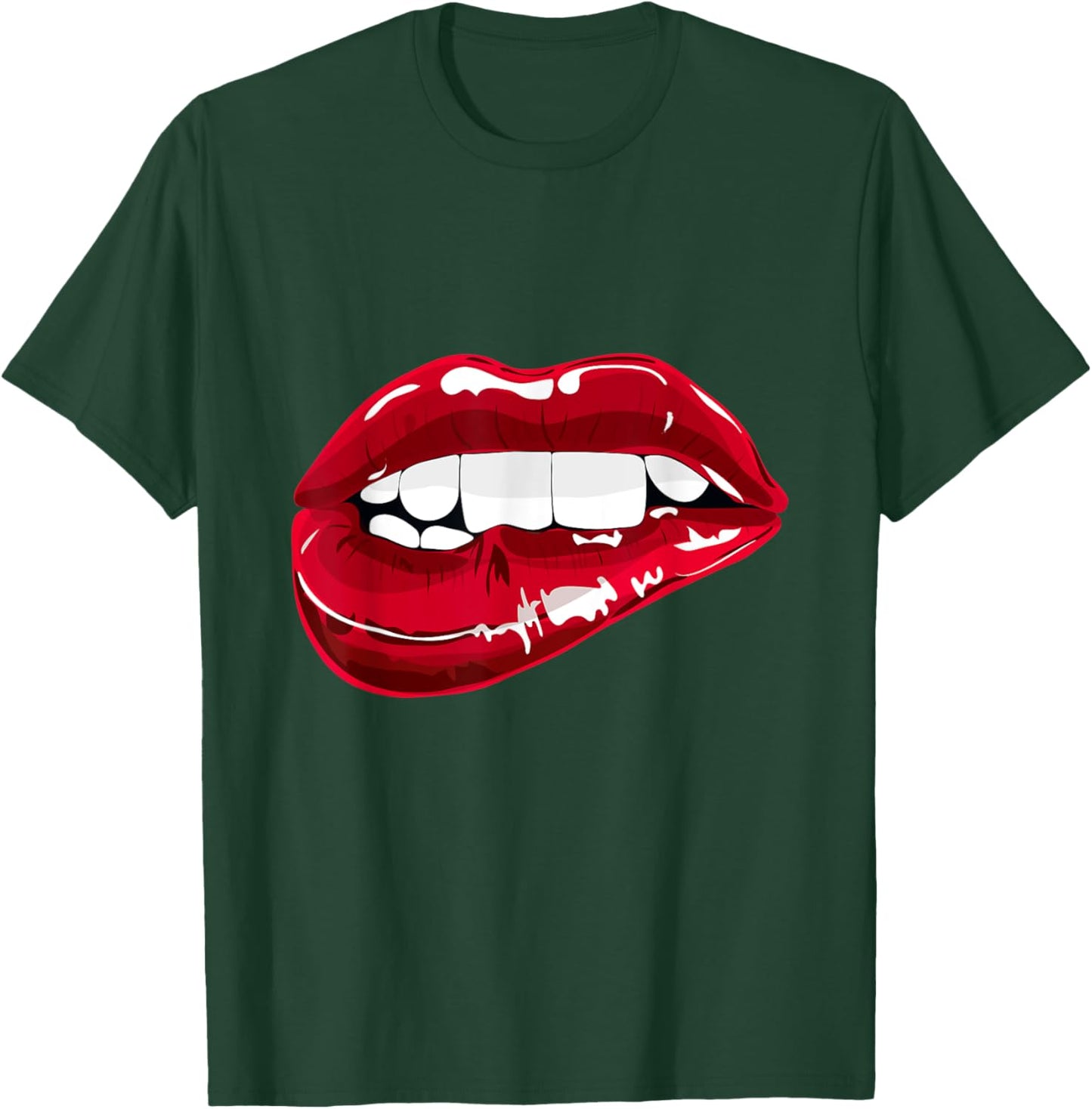 Enjoy Cool Women Graphic Lips shirts, Women Red Lips Fun T-Shirt - T-Shirt | Forest