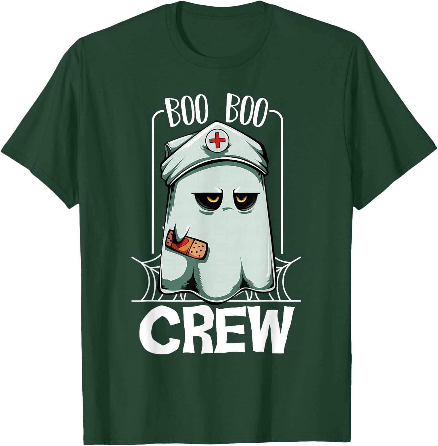 Boo Boo Crew Ghost Nurse Hospital Halloween T-Shirt - T-Shirt | Forest