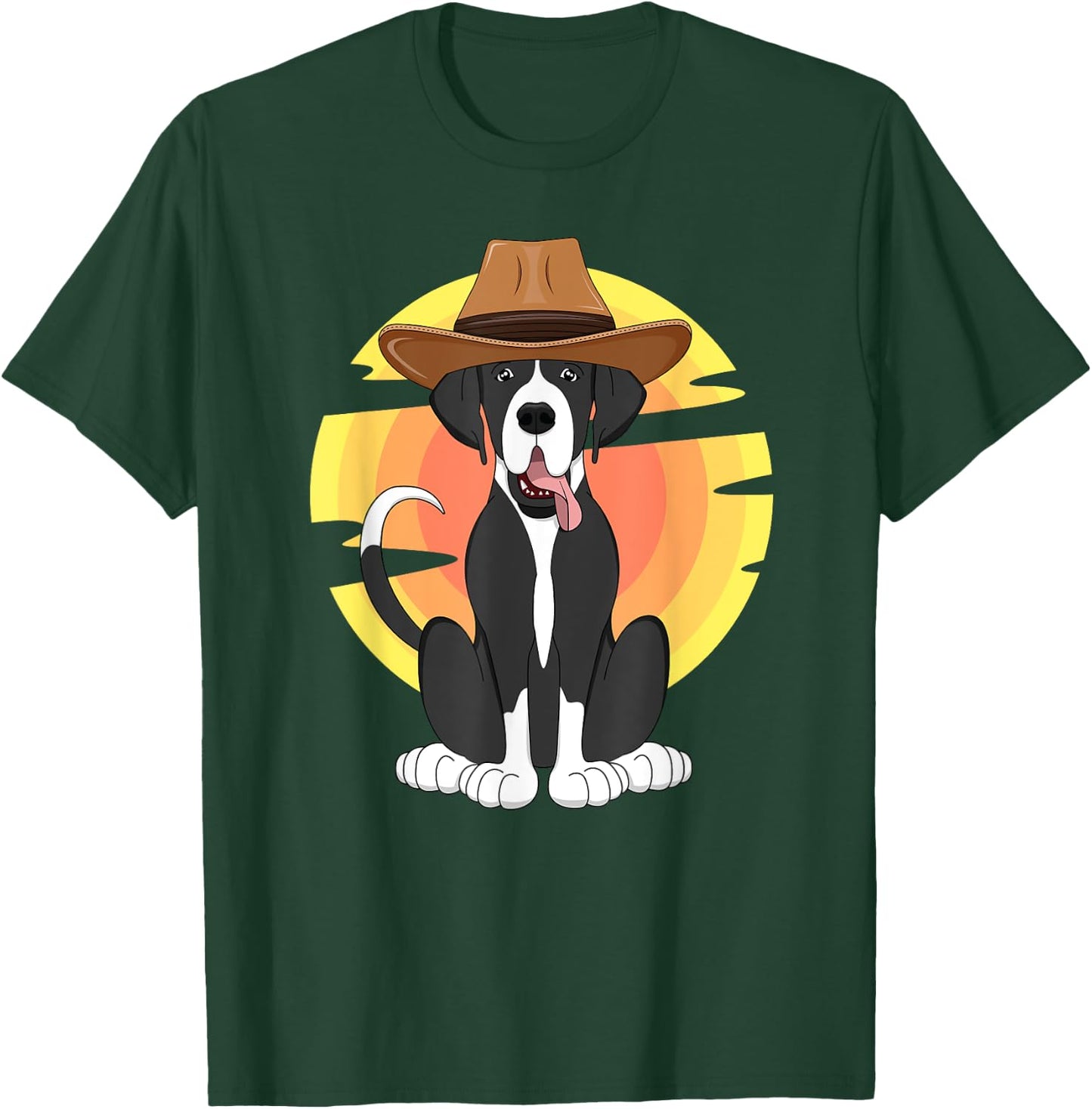 Western Mantle Great Dane Dog Texas Rodeo Kids Country Gift T-Shirt - T-Shirt | Forest