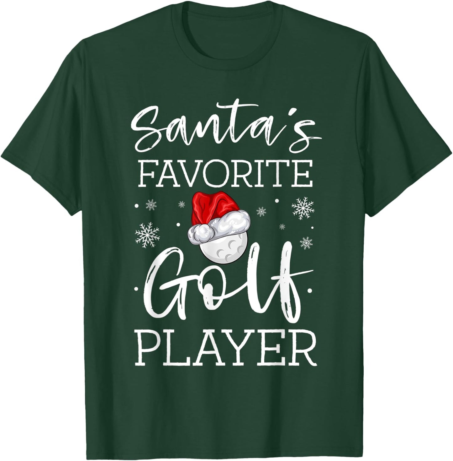 Santa's Favorite Golf Player Golfer Pajama Christmas Gift T-Shirt - T-Shirt | Forest