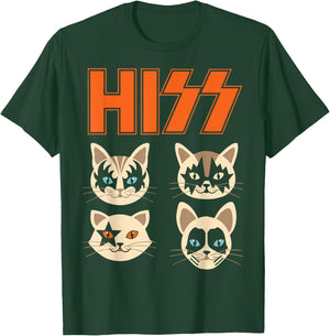 Hiss Funny Cats Kittens Rock Rockin T-Shirt - T-Shirt | Forest