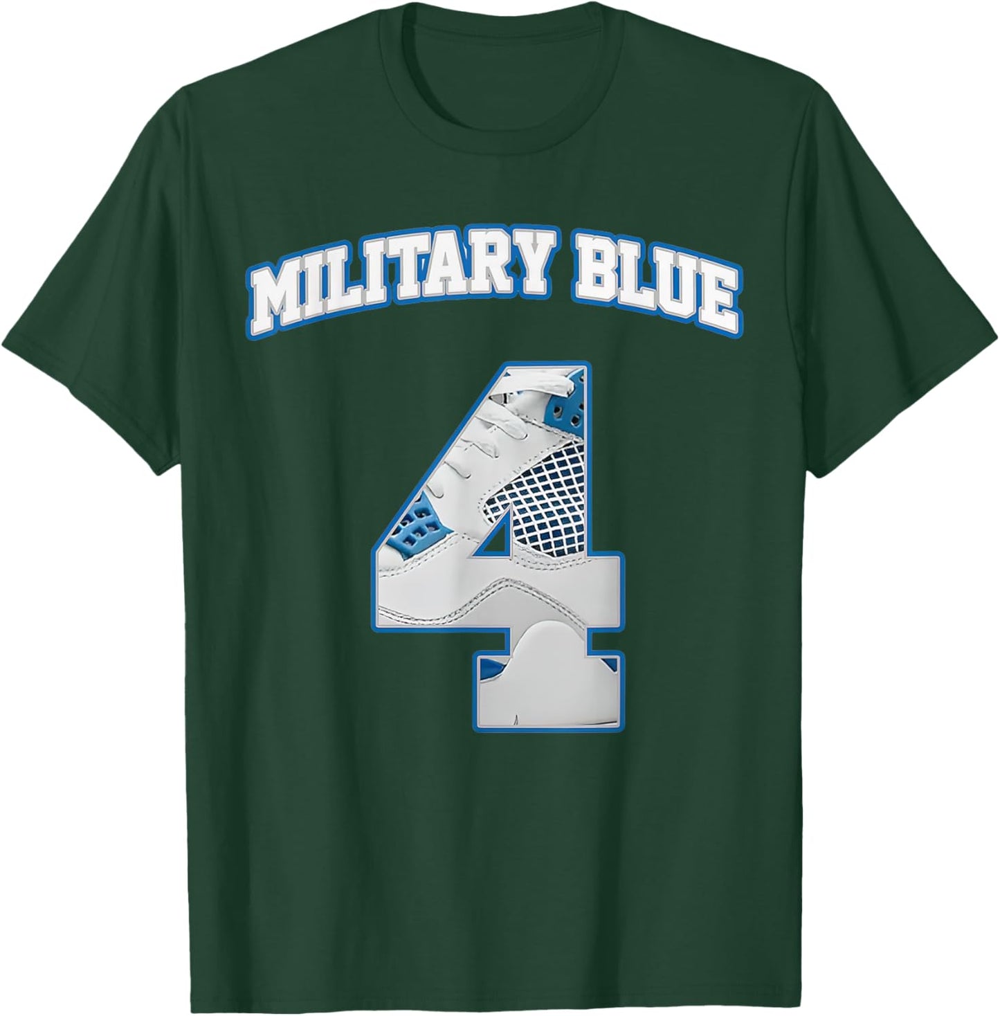 Number 4 Military Blue 4s Matching Women T-Shirt - T-Shirt | Forest