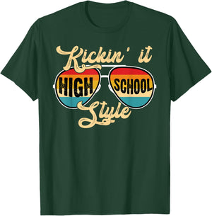 Retro Kickin It High School Style Teacher Back to School Men Women T-Shirt - T-Shirt | Forest