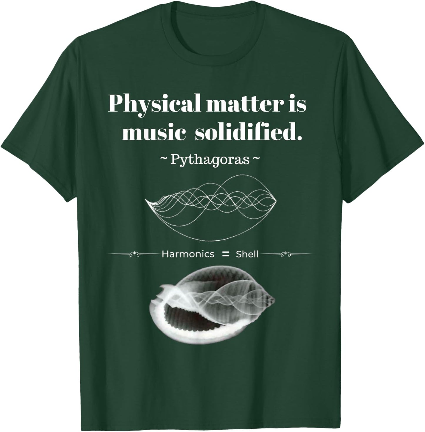 Pythagoras "Physical Matter Is Music Solidified" Logo T-Shirt - T-Shirt | Forest