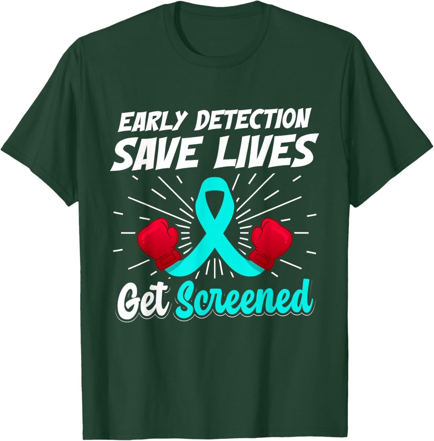 Teal Ribbon Cervical Cancer Awareness Month Survivor T-Shirt - T-Shirt | Forest