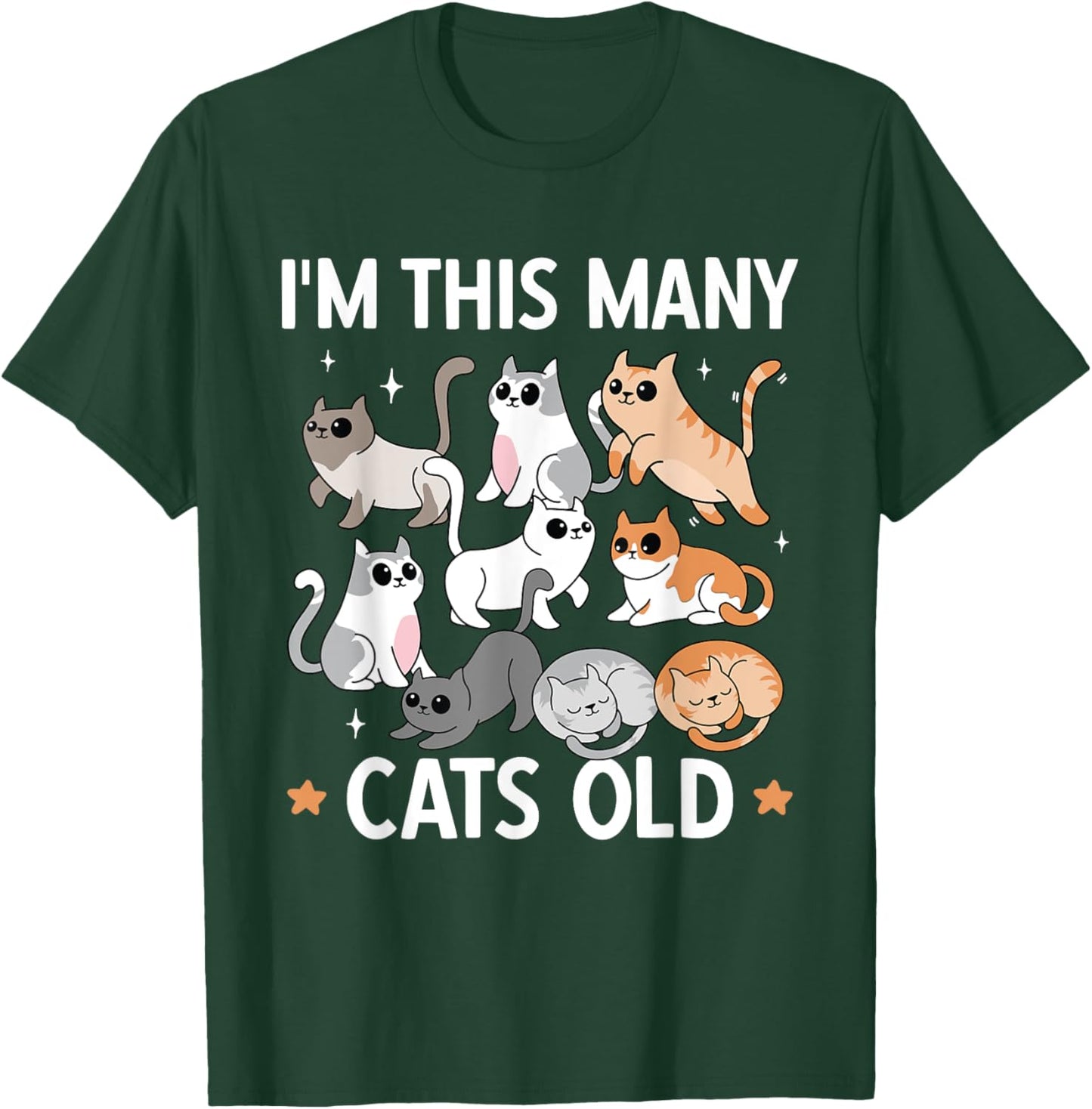 I'm This Many Cats Old 9th Birthday Party Kitten Cat T-Shirt - T-Shirt | Forest