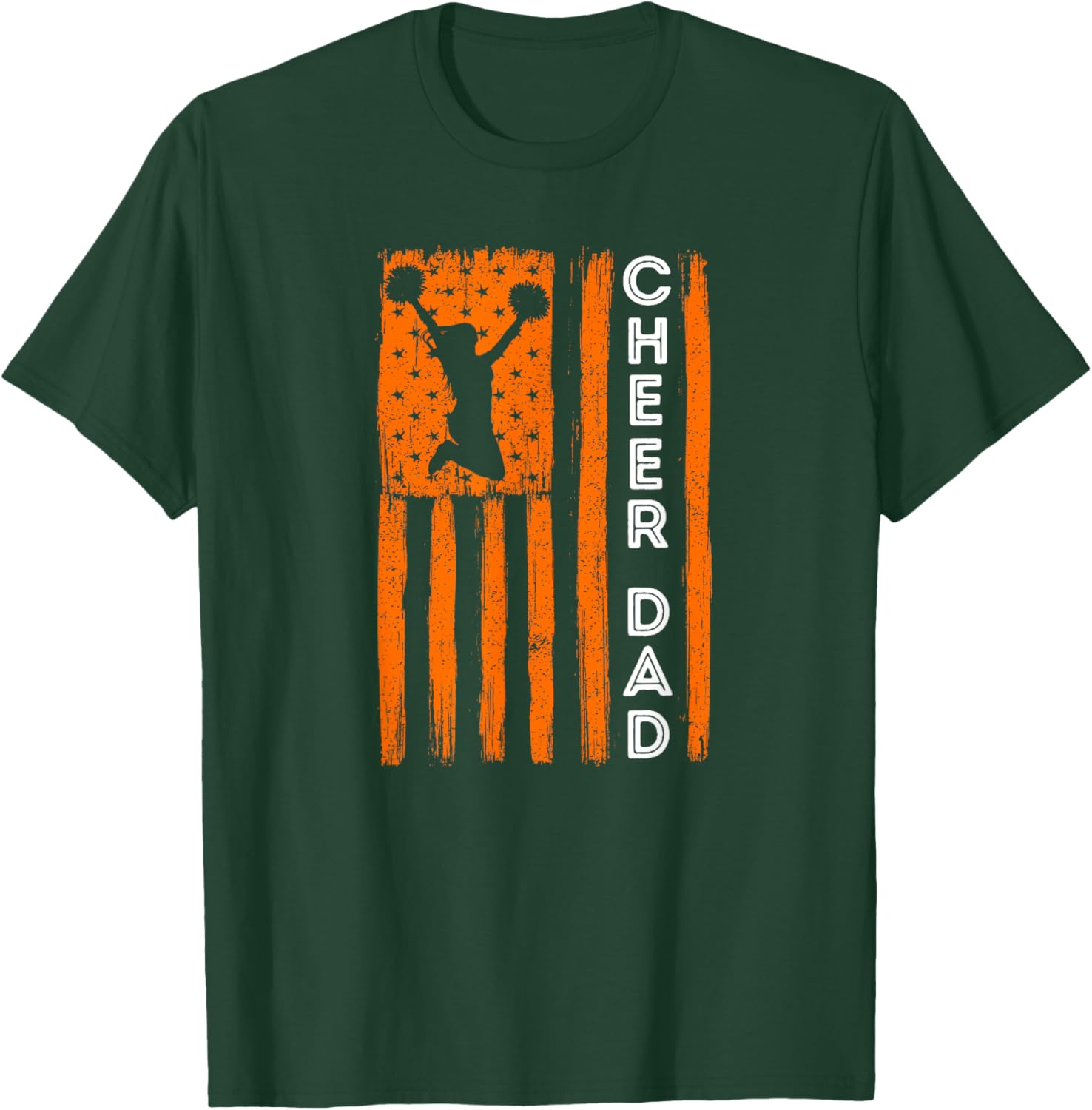 Cheer Dad Orange Cheerleading Flag T-Shirt - T-Shirt | Forest
