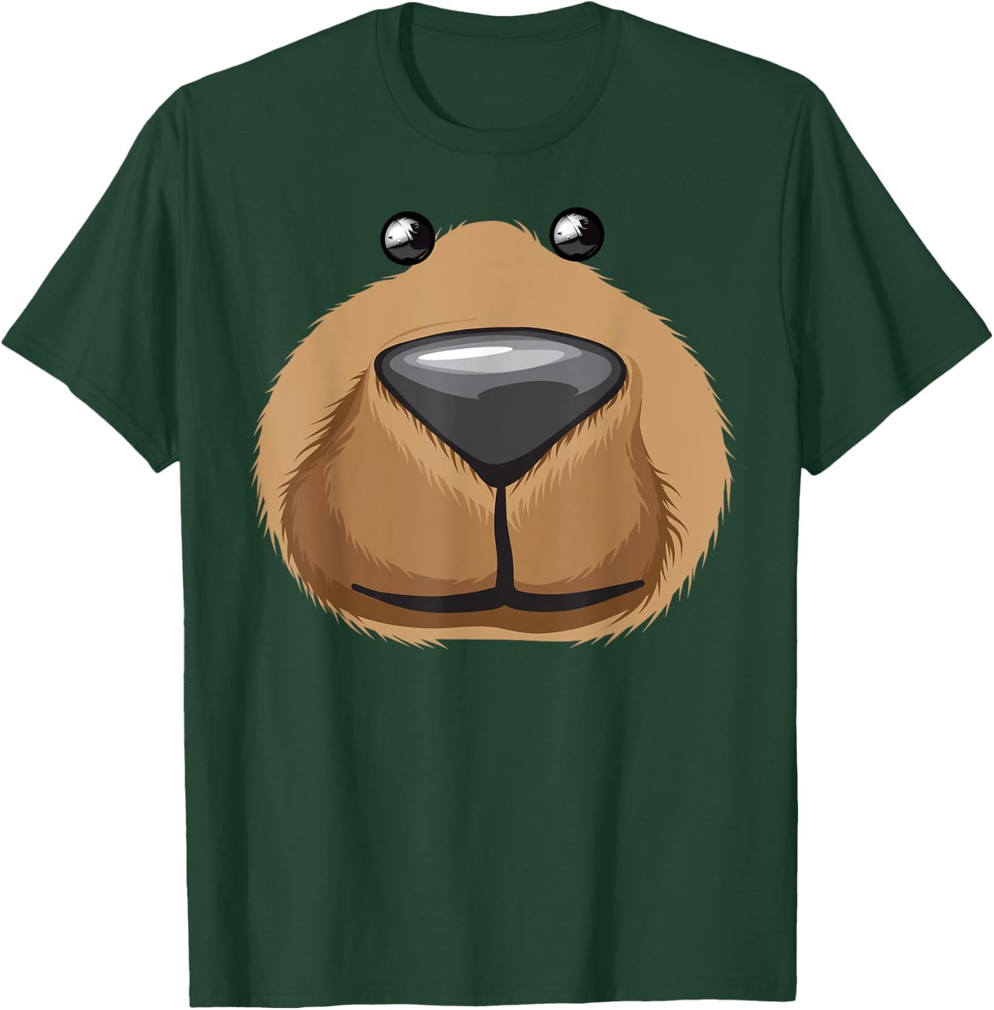 Cute Bear Face Costume Funny Halloween Teddy DIY Gift Small T-Shirt - T-Shirt | Forest