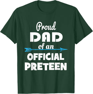 Proud Dad Of An Official Preteen 12th Birthday 12 Years Old T-Shirt - T-Shirt | Forest