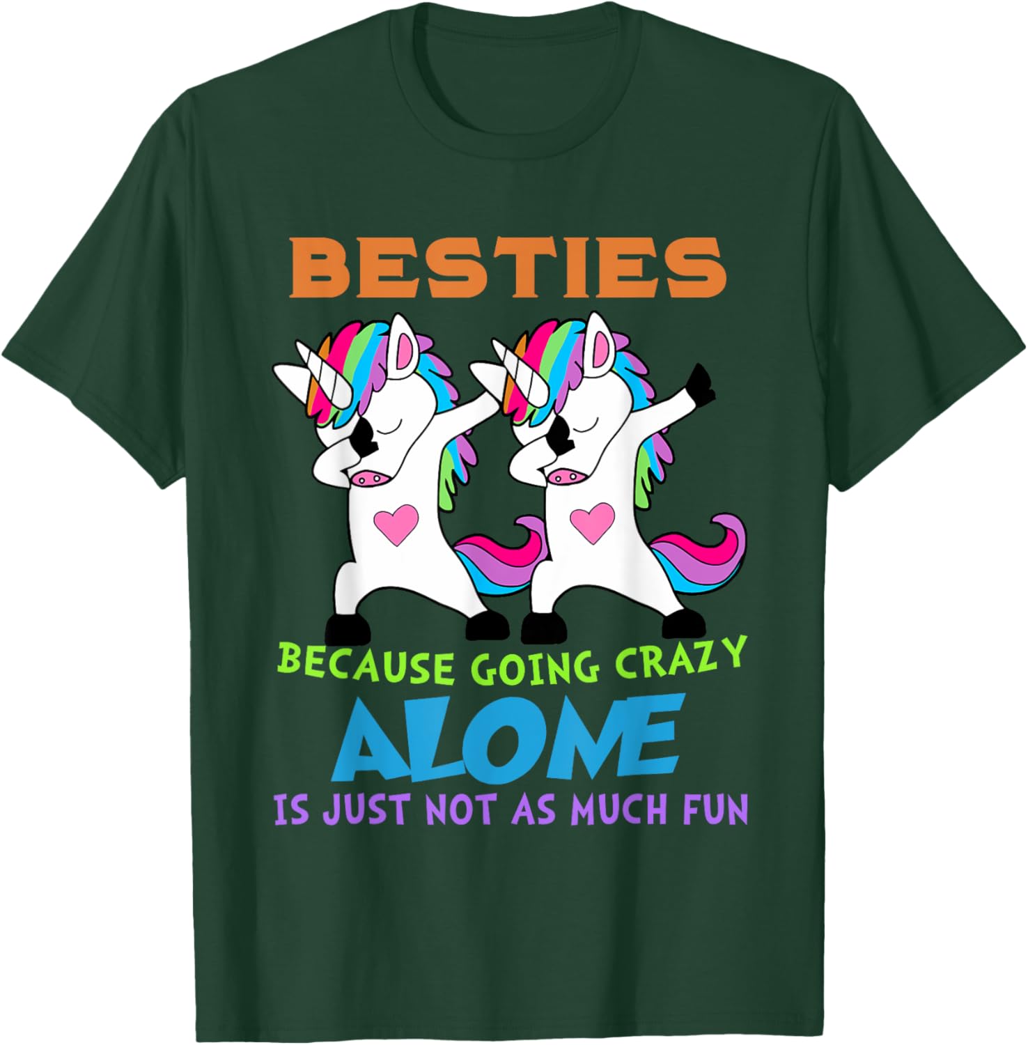 Cute Unicorn Besties Best Friends for Ever T-Shirt - T-Shirt | Forest