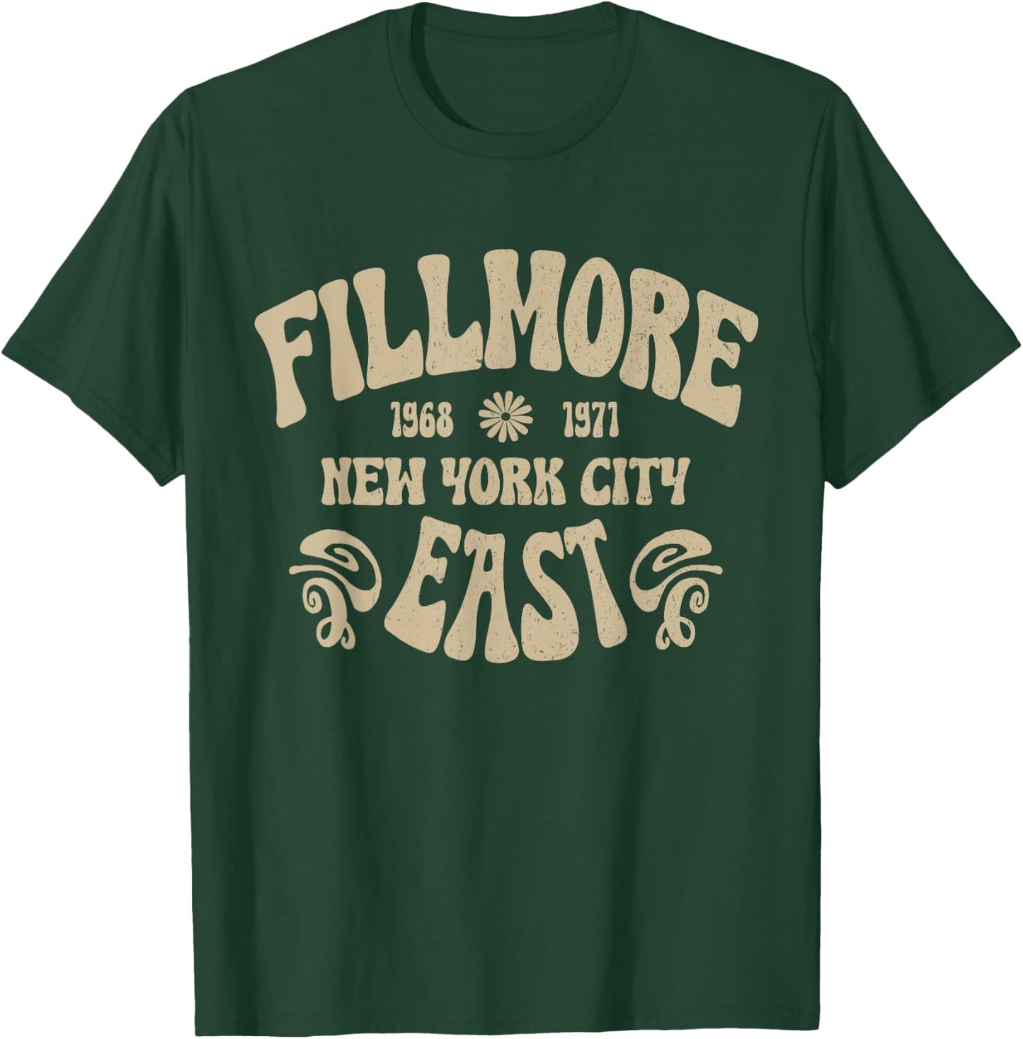 Fillmore 1968-1971 New York City Peace Love Vintage Style T-Shirt - T-Shirt | Forest