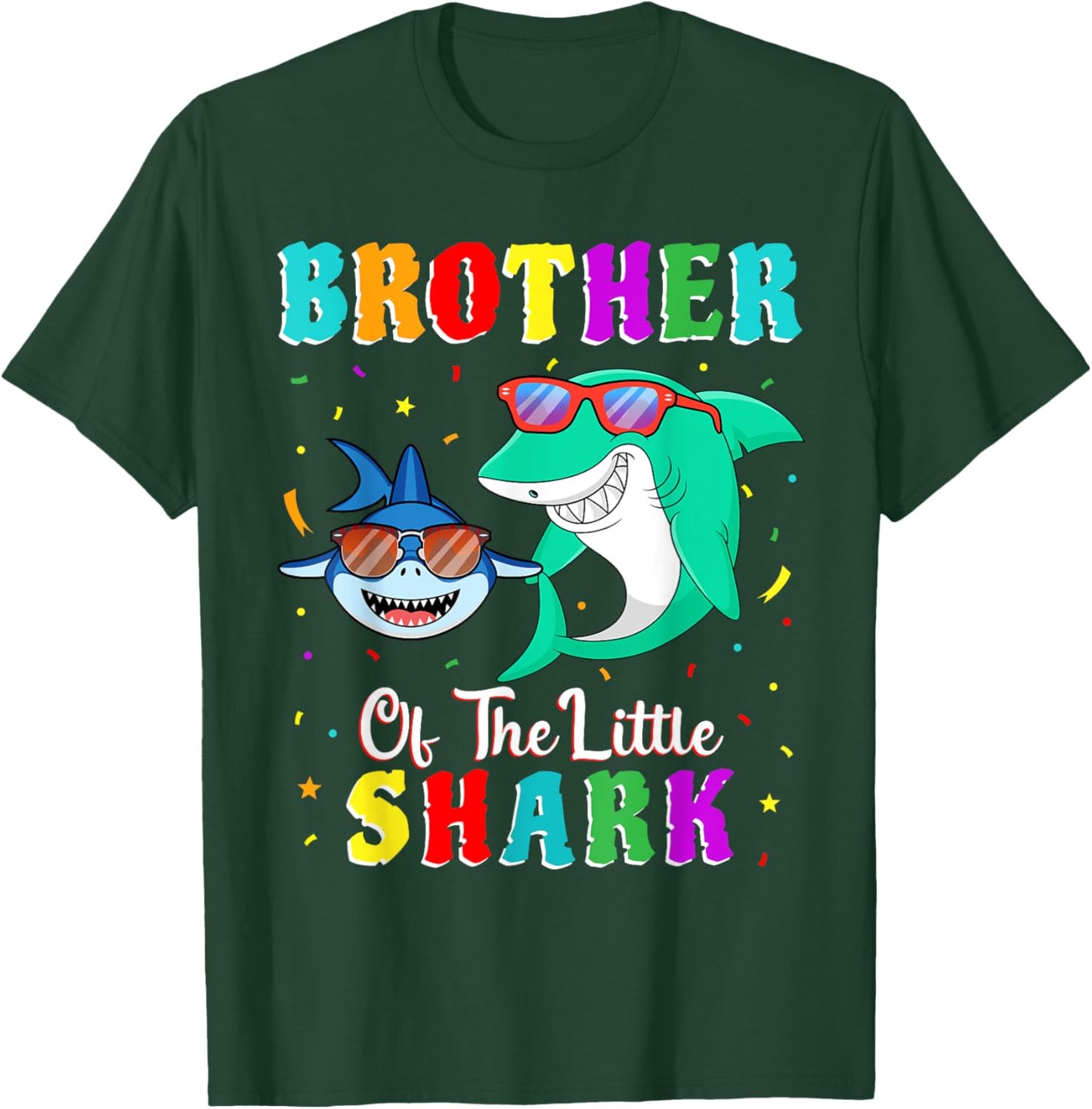 Brother Of The Little Shark Little Brother Shark Birthday T-Shirt - T-Shirt | Forest