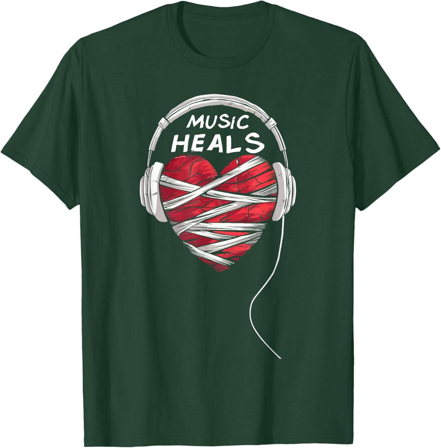 Music Heals Musician Music Lover T-Shirt - T-Shirt | Forest