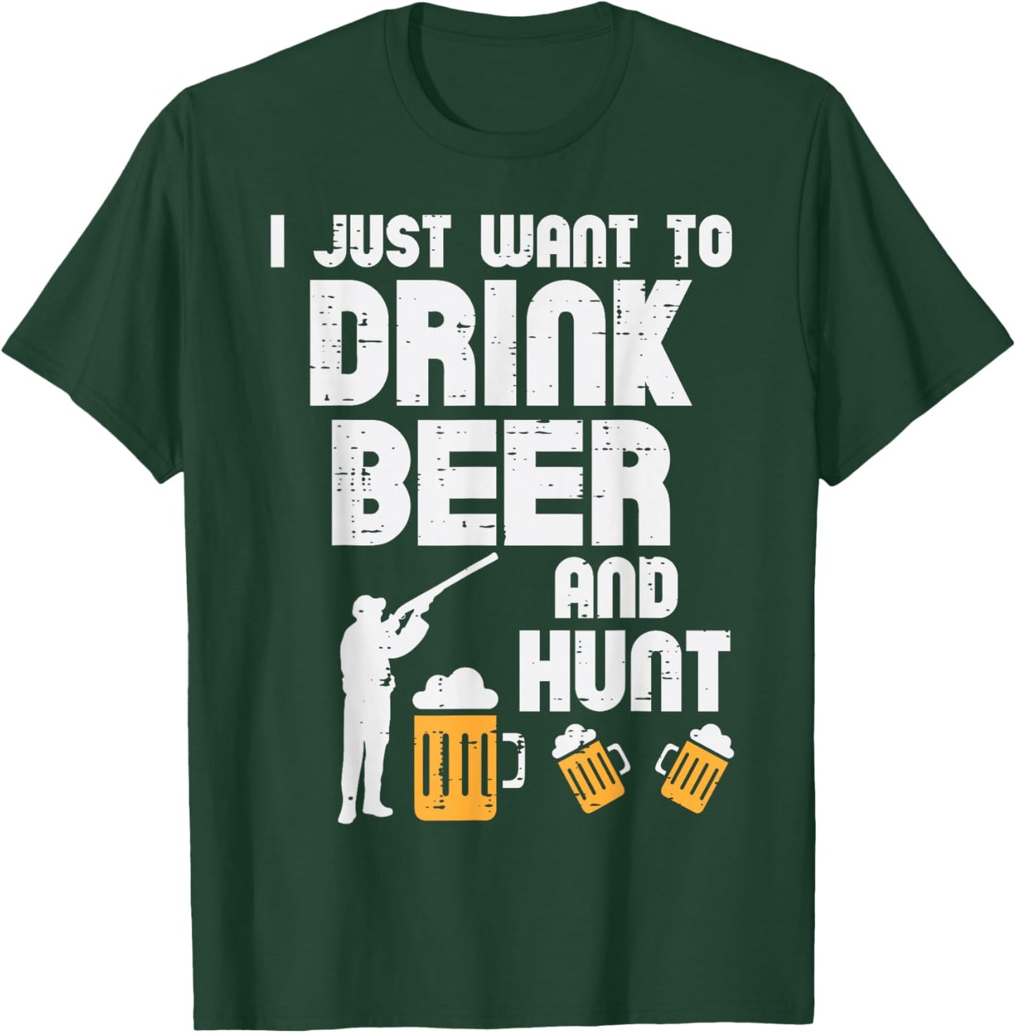 Just Want To Hunt Funny Deer Hunting Hunter Dad Grandpa Men T-Shirt - T-Shirt | Forest