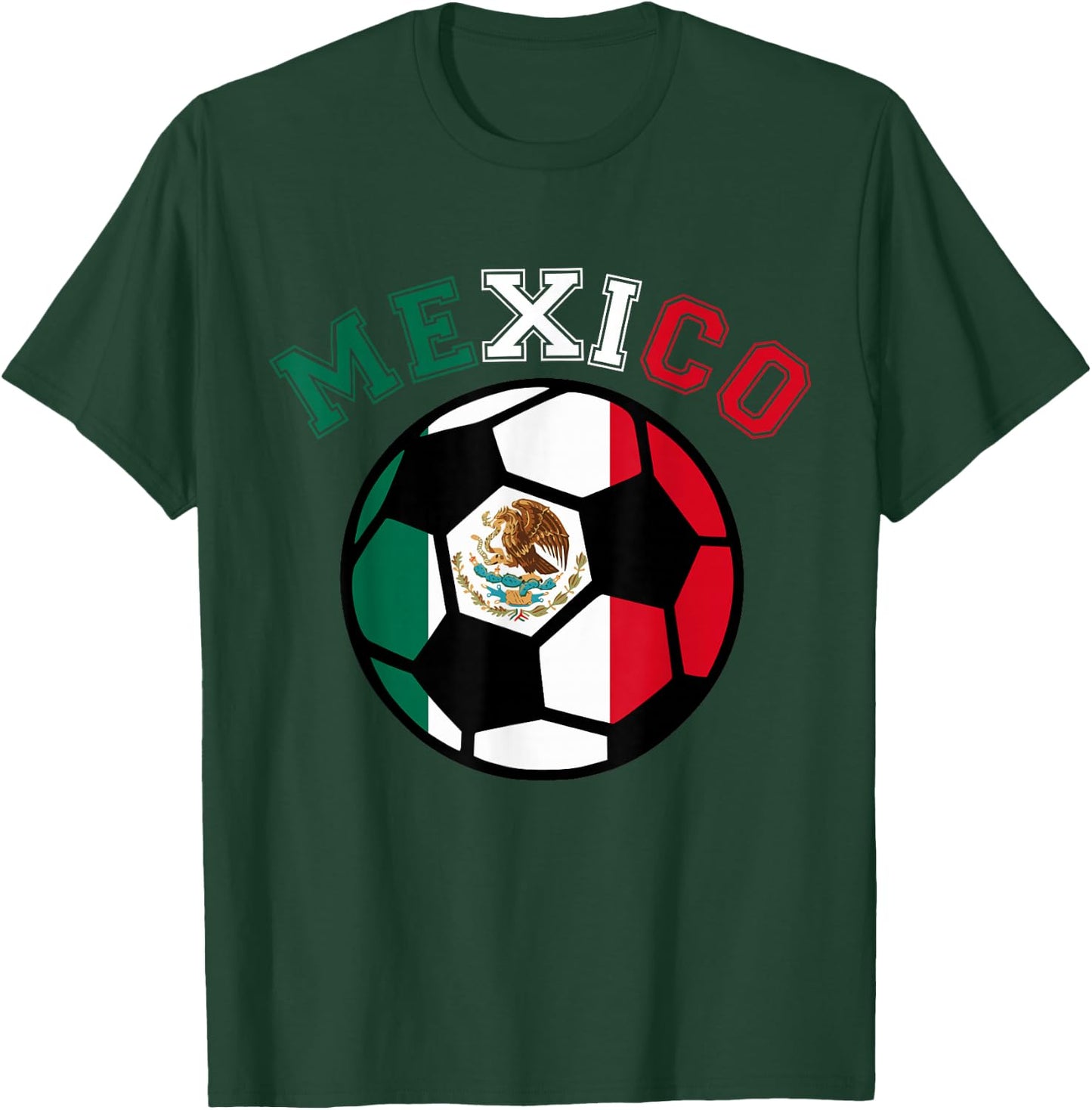 Mexican Soccer Futbol Football Mexico Flag Jersey T-Shirt - T-Shirt | Forest