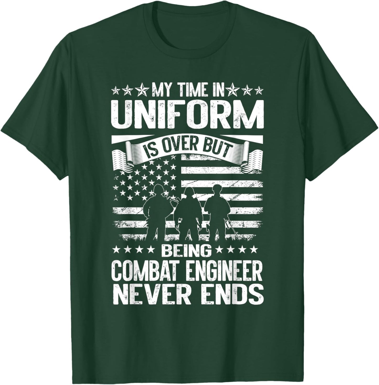 Combat Engineer Veteran Engineering Veteran's Day T-Shirt - T-Shirt | Forest