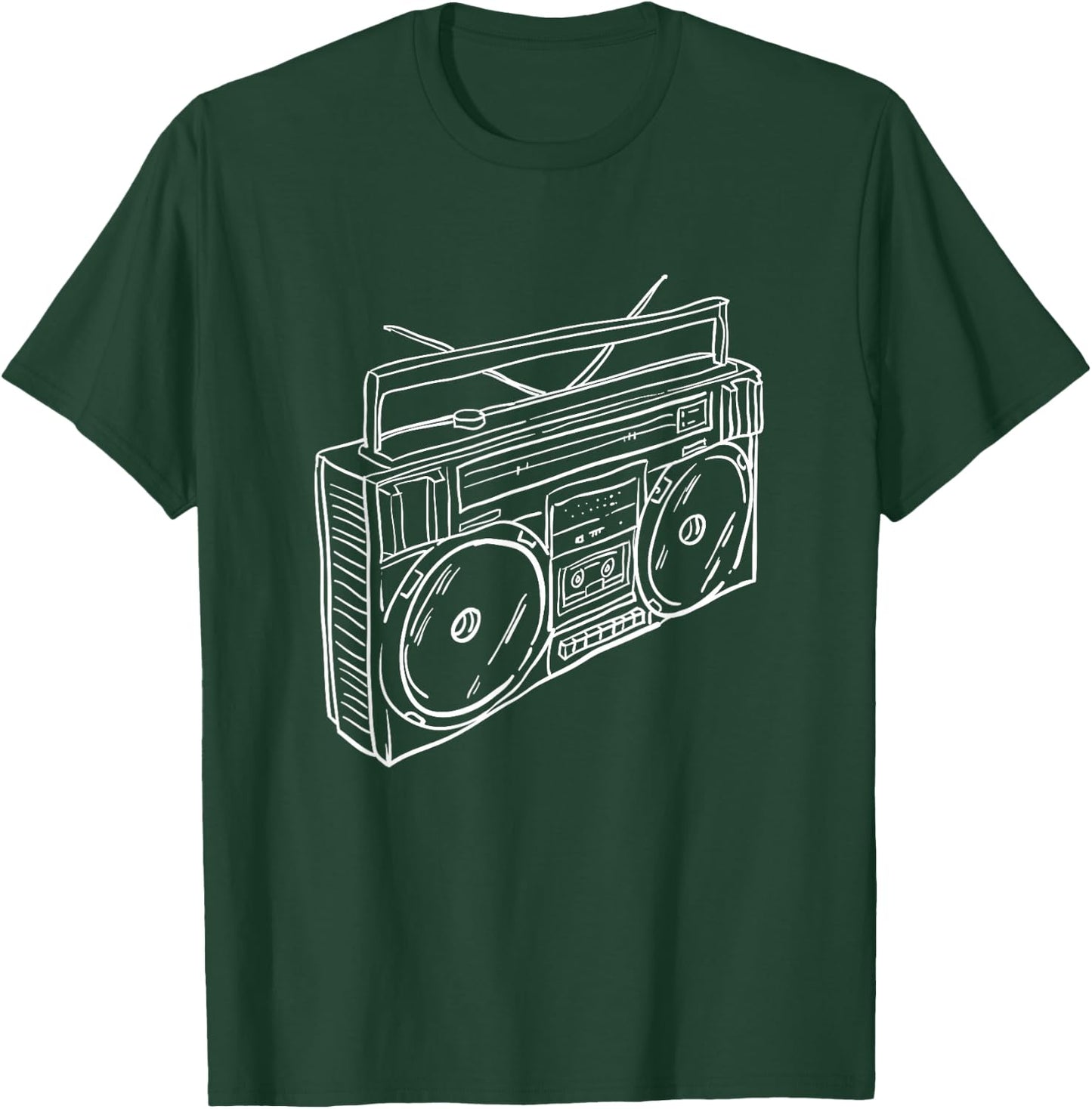 80s & 90s Old School Music Hip Hop Beatbox Boombox T-Shirt - T-Shirt | Forest
