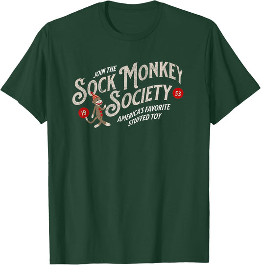 Join the Sock Monkey Society Est 1953 Cute Sock Monkey T-Shirt - T-Shirt | Forest