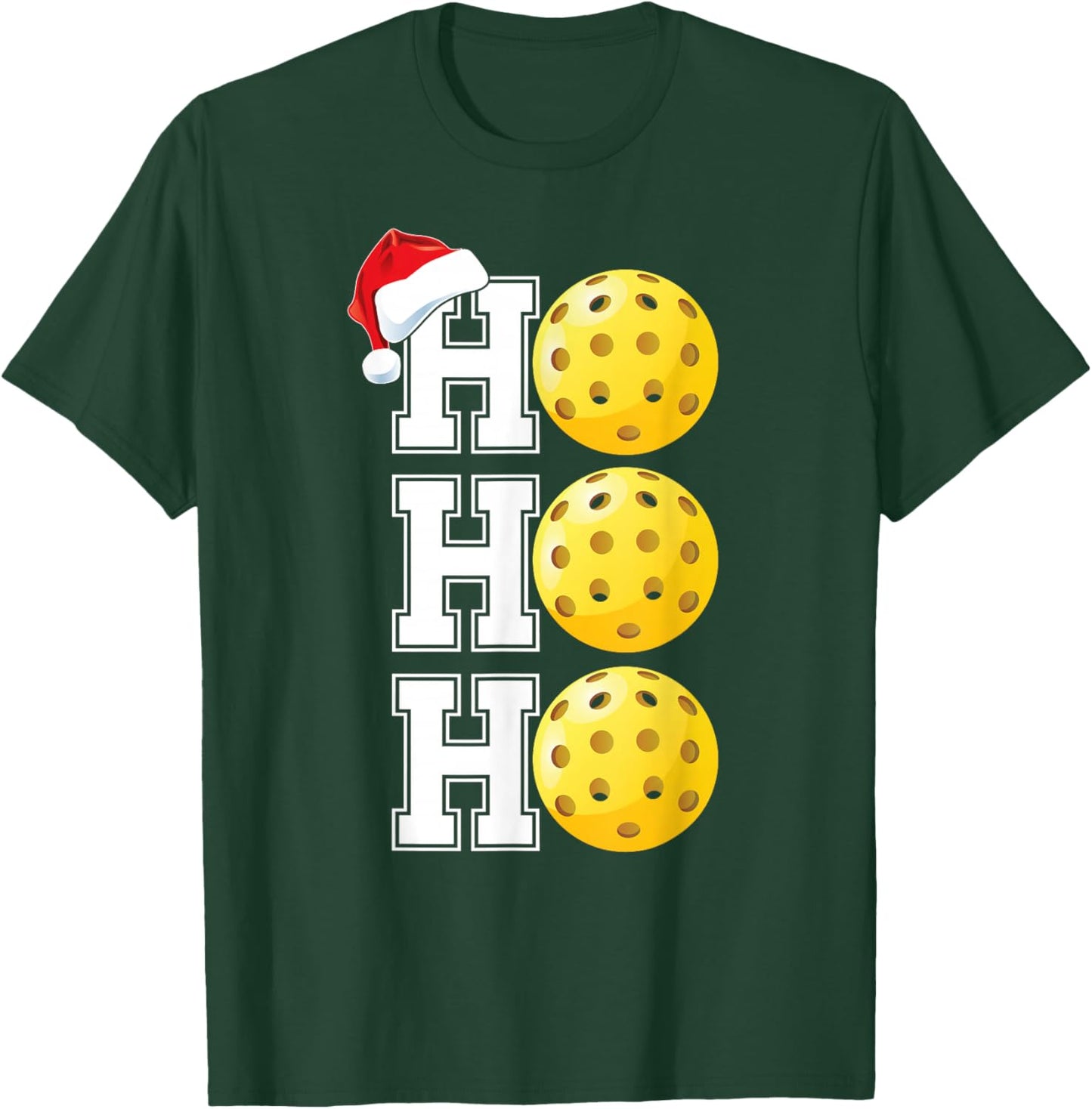 Ho Ho Ho Christmas Pickleball Player Sports Fan T-Shirt - T-Shirt | Forest