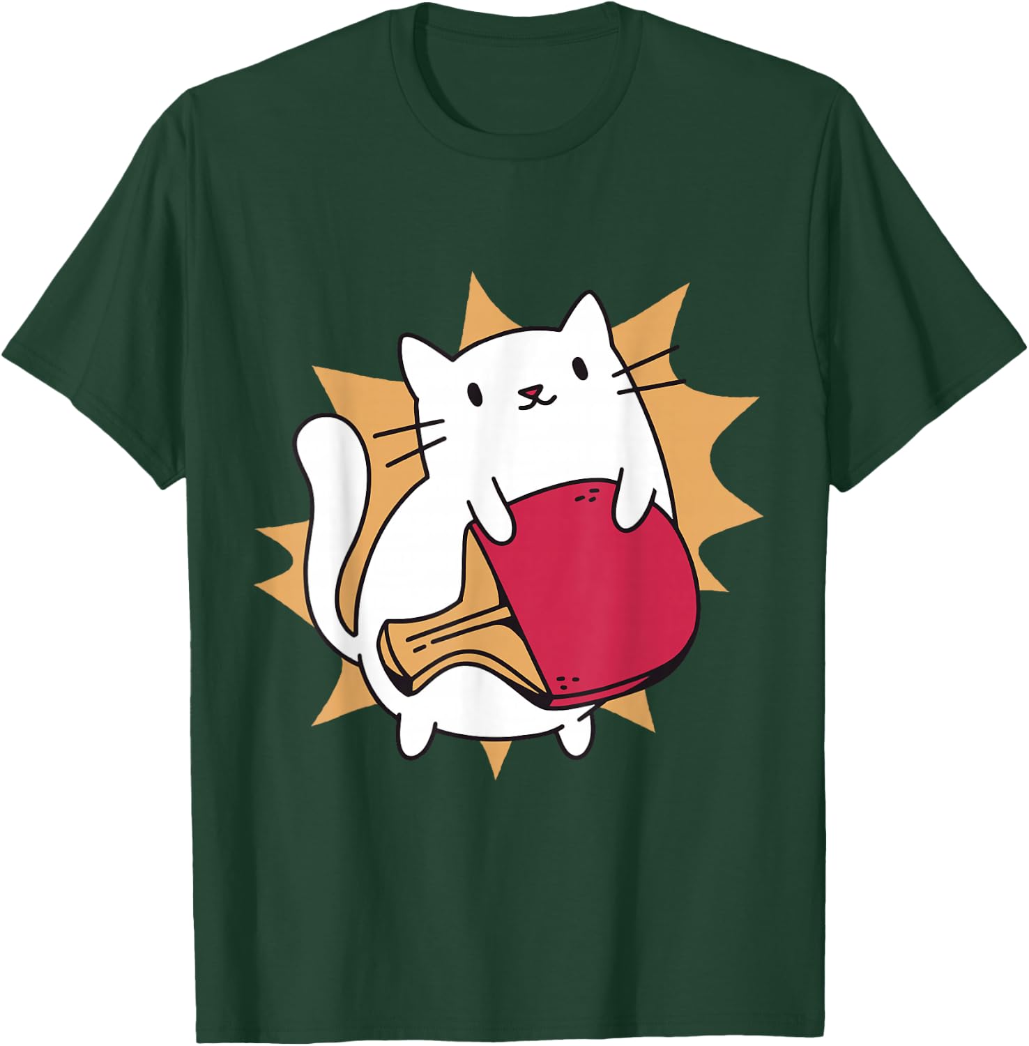 Ping Pong Paddle Ladies Cat Table Tennis Player Cats T-Shirt - T-Shirt | Forest
