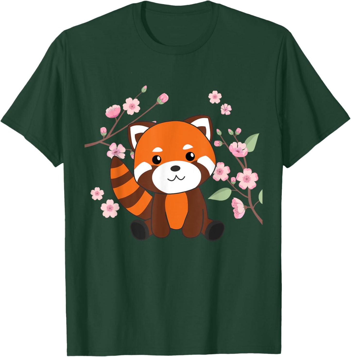 Red Panda Sweet Animals For Kawaii Cherry Blossoms T-Shirt - T-Shirt | Forest