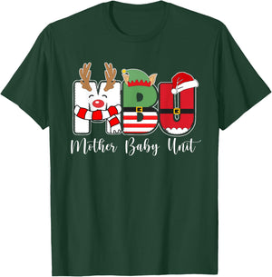 MBU Nurse Mother Baby Unit Nurse Christmas T-Shirt - T-Shirt | Forest