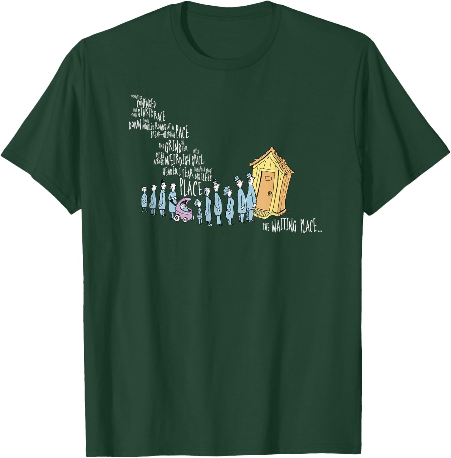 Dr. Seuss Oh the Places You'll Go - The Waiting Place Black T-Shirt - T-Shirt | Forest