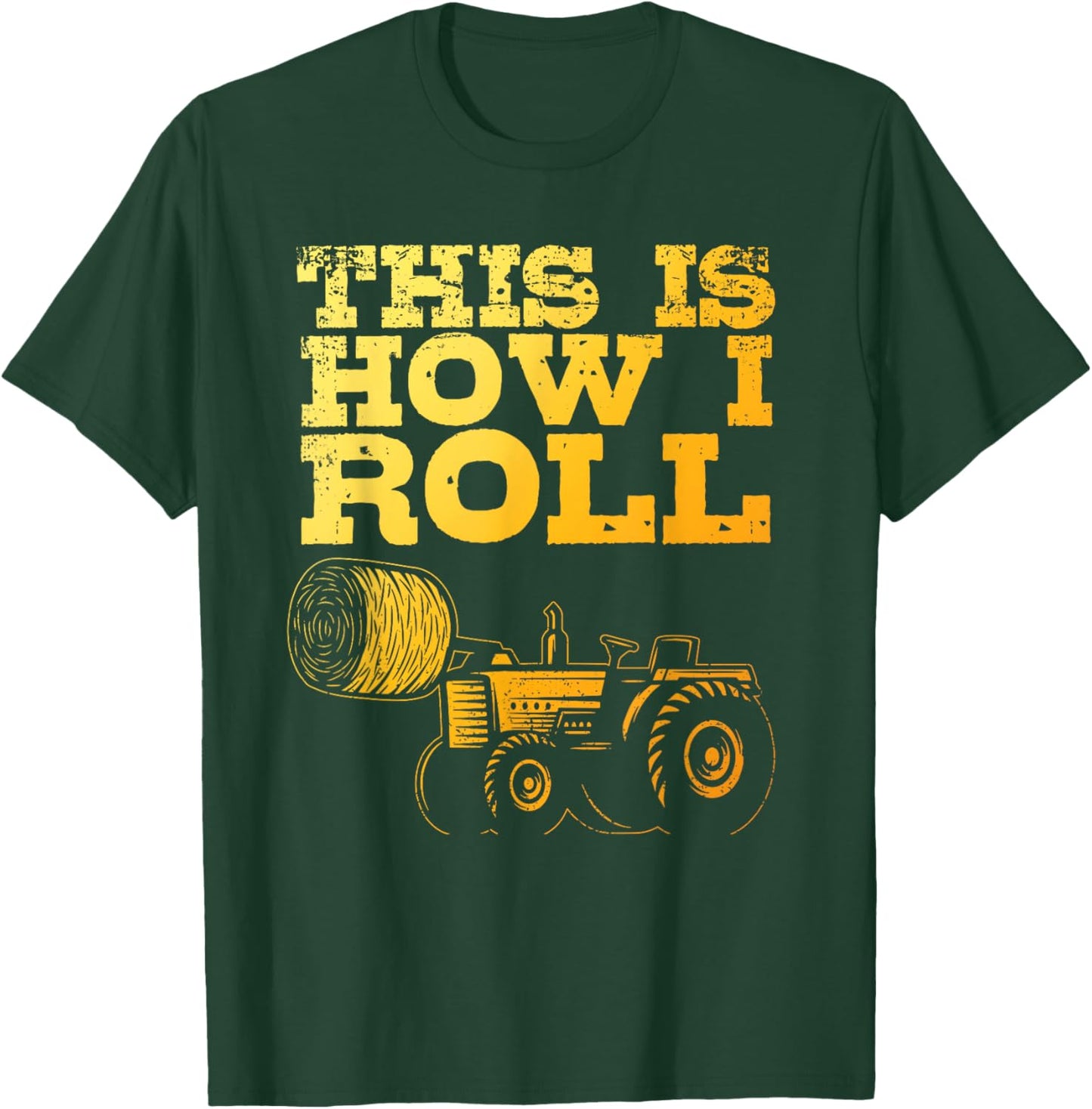Farmer Art Women Tractor Farming Hay Bale Cow Farmer T-Shirt - T-Shirt | Forest
