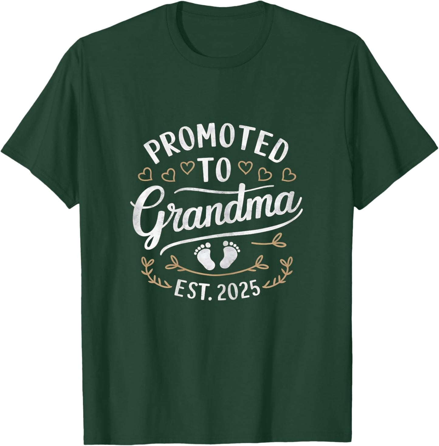 Promoted to Grandma Est. 2025 T-Shirt - T-Shirt | Forest