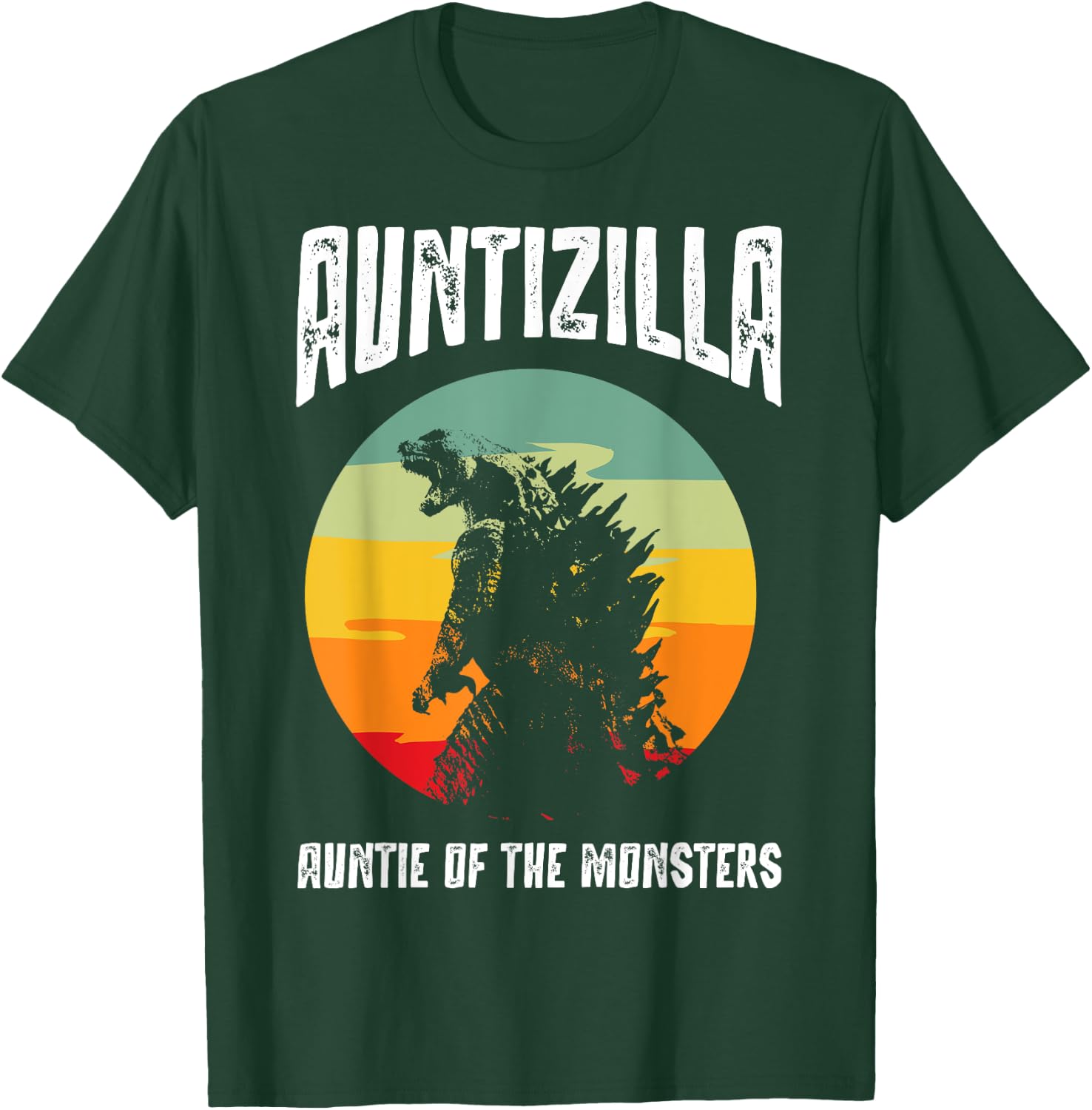 Auntzilla Aunt Of The Monsters Retro Vintage Sunset T-Shirt - T-Shirt | Forest